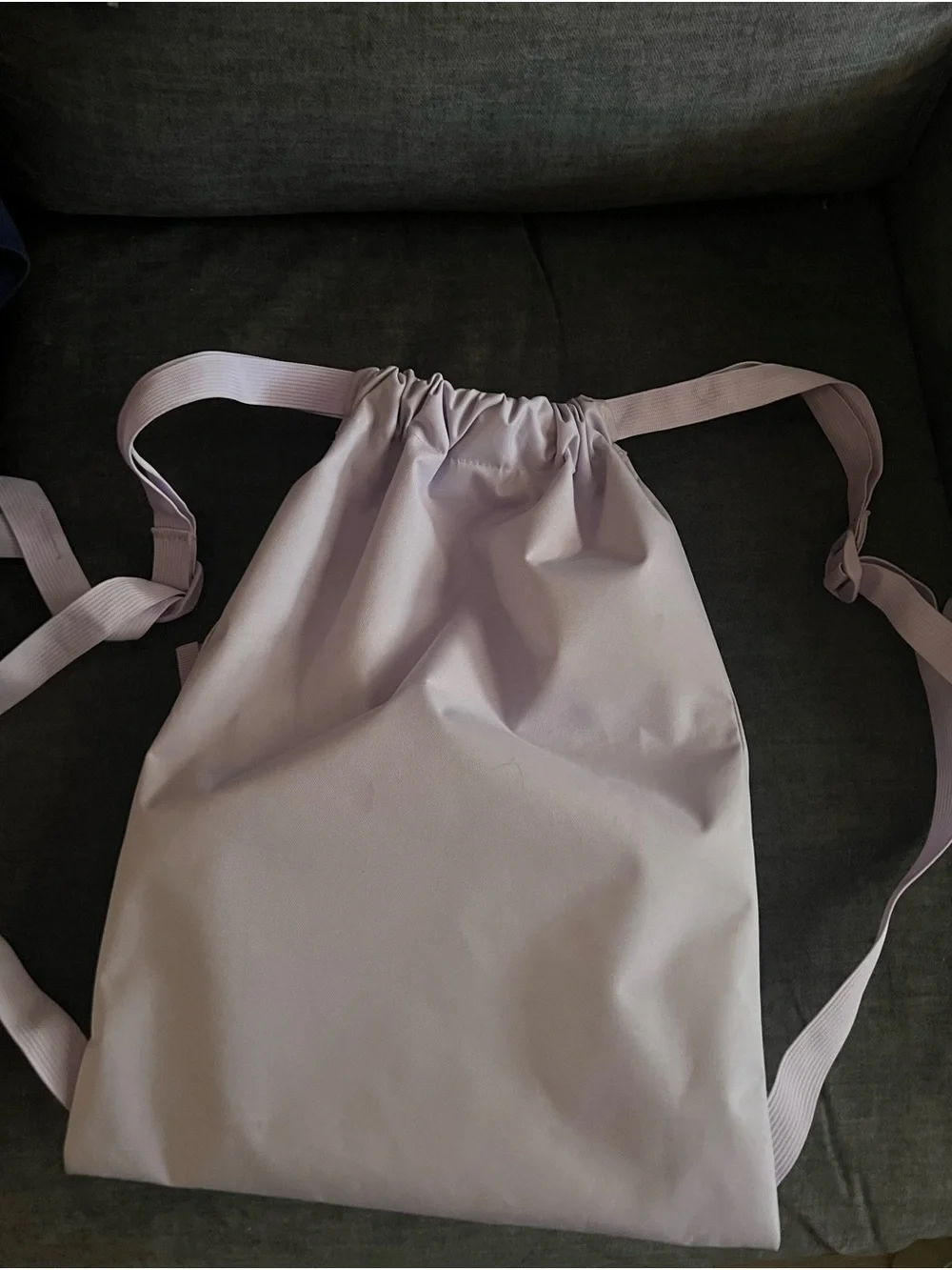 Jansport Lilac Drawstring Backpack with Front Zip Pocket